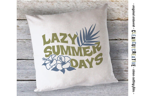 Lazy Summer Days - tropical hibiscus flowers SVG craft file SVG CleanCutCreative 