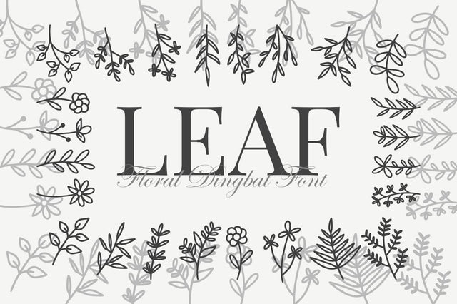 Leaf - A Floral Dingbat Font Font Masyafi Studio 