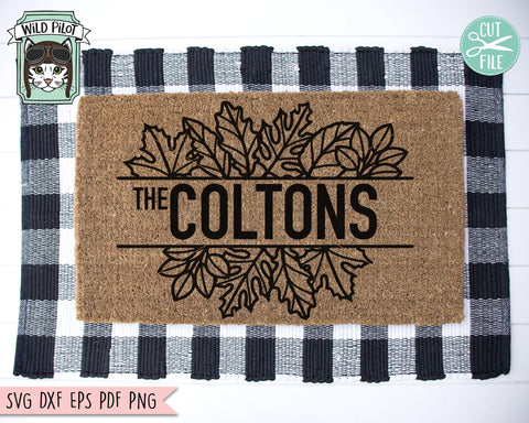 Leaf Border SVG, Leaf Monogram Frame SVG, Split Monogram Frame SVG, Monogram Leaf cut file, Monogram Leaves svg, Thanksgiving svg, Fall svg, Autumn svg SVG Wild Pilot 