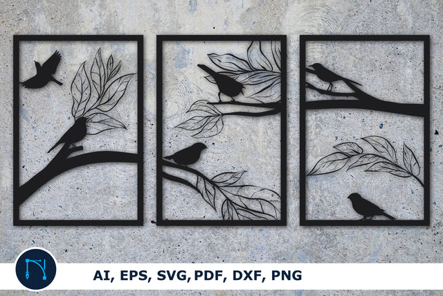 leaf branch with bird Decor SVG bundle SVG MD JOYNAL ABDIN 