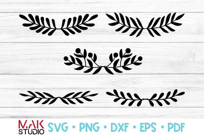 Leaf dividers svg Leaves divider bundle Decorative dividers dxf Border svg SVG MAKStudion 