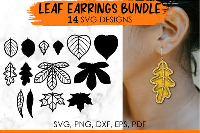 Leaf earrings, Fall earrings, Thanksgiving earring, Earring svg, Earrings bundle, Jewelry svg, Cricut earrings, Earrings template, Jewelry svg. Png, Jpg, Dxf, Eps Svg, Cut File for Cricut and Silhouette. SVG KatineDesign 