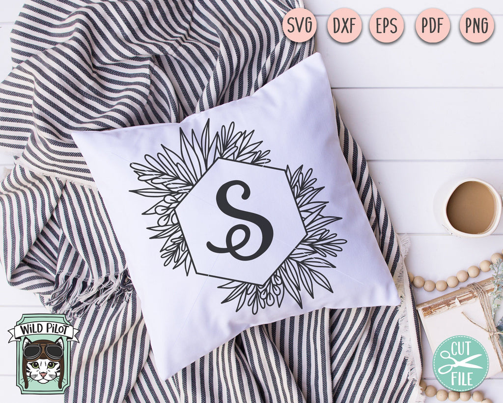 Leaf Frame SVG Cut File - So Fontsy