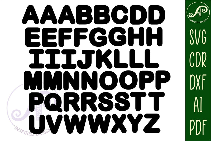 Leaf letters alphabet set. 47 layered letter So Fontsy