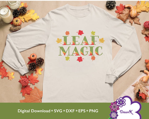 Leaf Magic SVG | Layered Red, Orange, Yellow and Greens SVG DawnKDesigns 