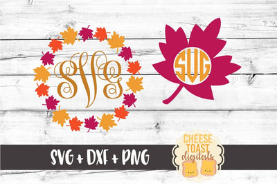 Leaf Monogram Frames - Monogram SVG Files SVG Cheese Toast Digitals 