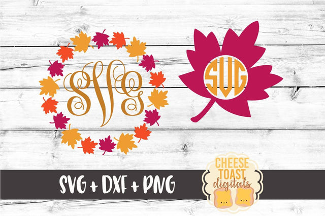 Leaf Monogram Frames - Monogram SVG Files SVG Cheese Toast Digitals 