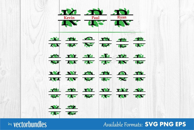 Leaf monogram split svg SVG vectorbundles 