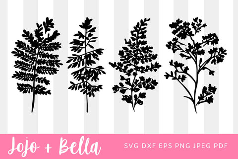 Leaf Shadow Prints SVG Flowers Svg, Rose Svg, Leaves svg, Botanical print, Botanical svg, flower svg bundle, flower svg, flower svg cricut SVG Jojo&Bella 