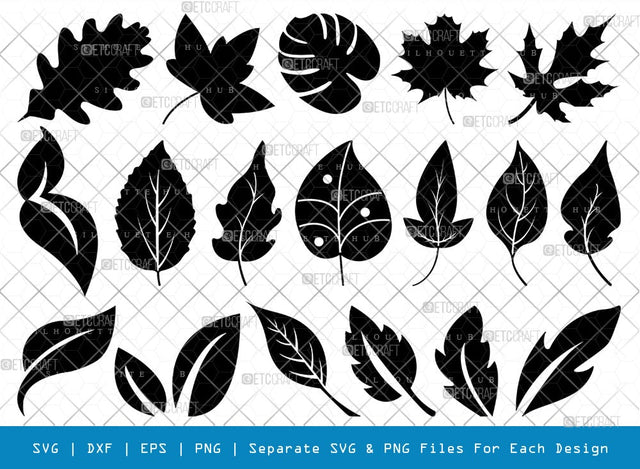 Leaf SVG Cut Files | Leaf Silhouette | Plants Svg | Leaves Svg | Tropical Leaves Svg | Monstera Svg | Fall Leaf Svg | Leaf Bundle SVG ETC Craft 