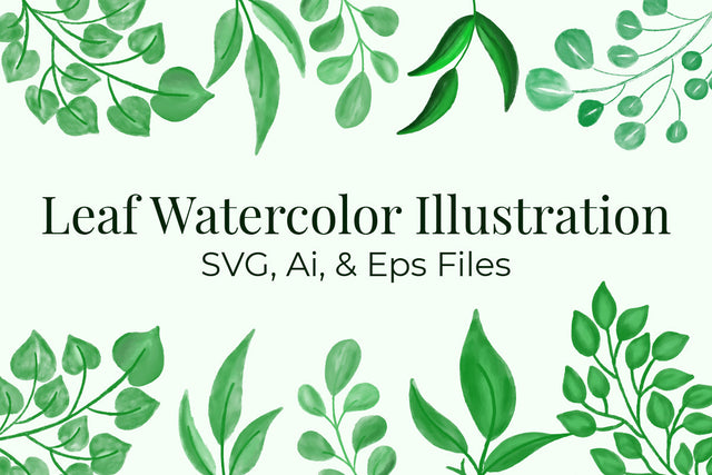Leaf Watercolor Illustration SVG Masyafi Studio 