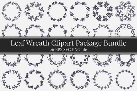Leaf Wreath Clipart Bundle SVG Masyafi Studio 