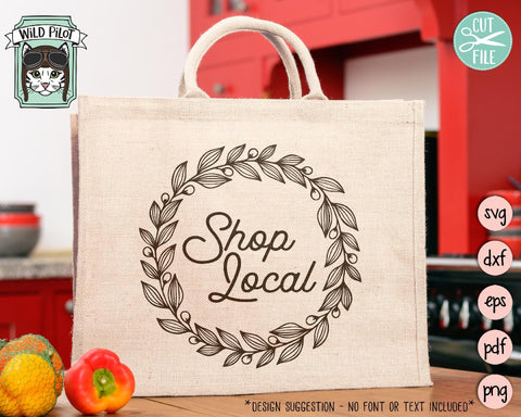 Leaf Wreath Monogram Frame SVG Cut File SVG Wild Pilot 