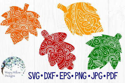 Leaf Zentangles SVG Wispy Willow Designs 