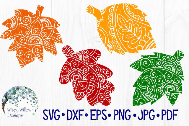Leaf Zentangles SVG Wispy Willow Designs 