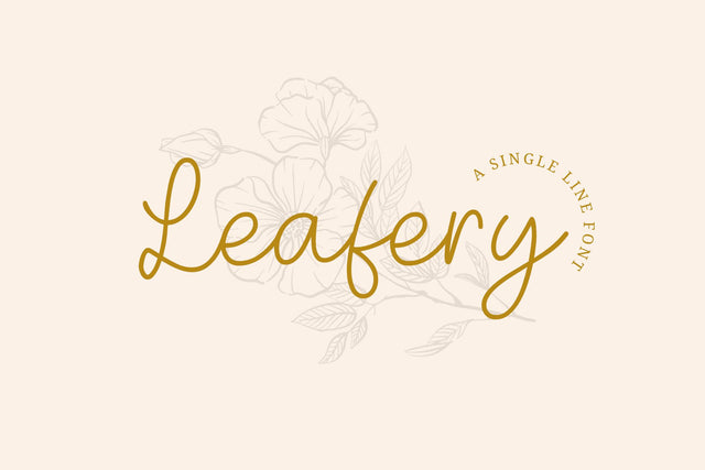 Leafery - a Single Line Font Font nhfonts 
