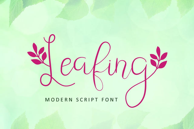 Leafing - Calligraphy Font Font Illushvara Design 