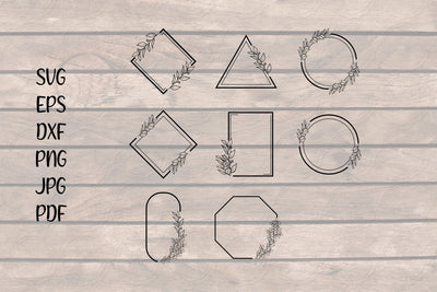 Leafy Frame SVG, Frame SVG, Monogram SVG SmmrDesign 