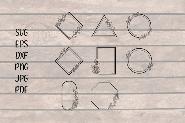 Leafy Frame SVG, Frame SVG, Monogram SVG SmmrDesign 