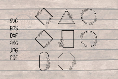 Leafy Frame SVG, Frame SVG, Monogram SVG SmmrDesign 