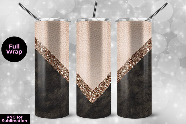 Leather & Animal 20oz Skinny Tumbler Wrap Template Sublimation Sublimatiz Designs 