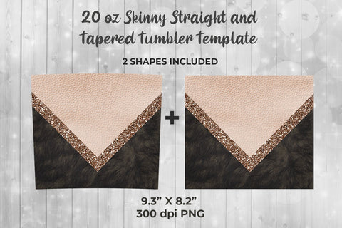 Leather & Animal 20oz Skinny Tumbler Wrap Template Sublimation Sublimatiz Designs 