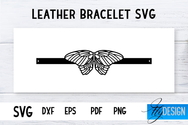 Leather Bracelets SVG | Bracelets SVG | Leather Design SVG Fly Design 