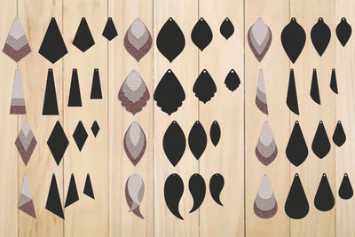 Leather Earrings, Earrings SVG, Pendant Template, Cut Files SVG Yuliya 