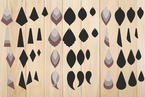 Leather Earrings, Earrings SVG, Pendant Template, Cut Files SVG Yuliya 