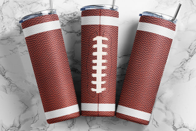 Leather Football 20oz Skinny Tumbler Sublimation Designs American Football Texture for Straight/Tapered Tumbler Design - PNG Sublimation TumblersByPhill 