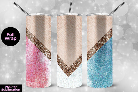 Leather & Glitter 20oz Skinny Tumbler Wrap Template Sublimation Sublimation Sublimatiz Designs 