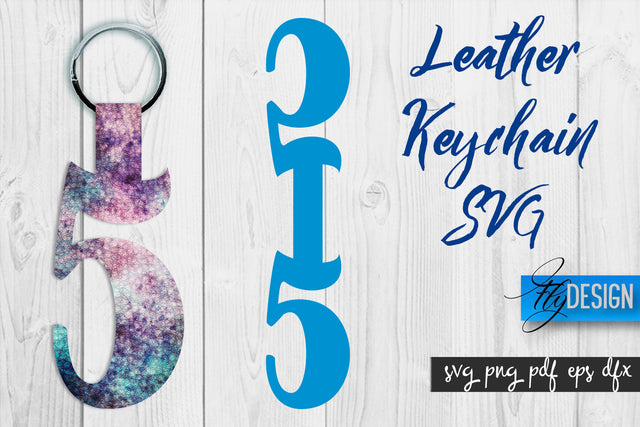 Leather Keychain Alphabet SVG | Key Fob Numbers SVG | Bag Tag Design SVG Fly Design 