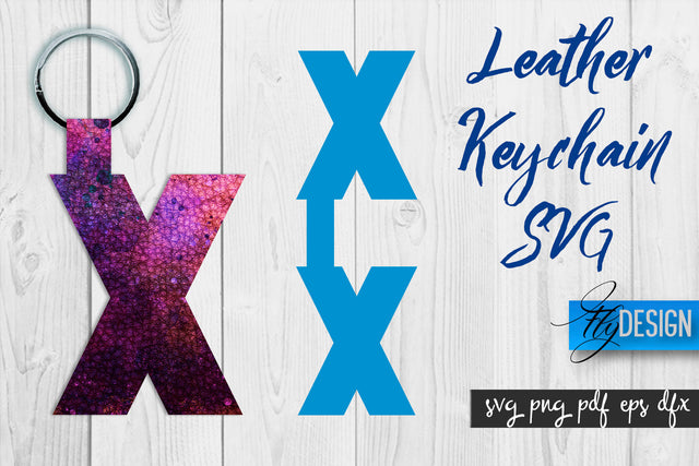 Leather Keychain Alphabet SVG | Key Fob Numbers SVG | Bag Tag Design SVG Fly Design 