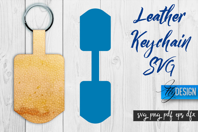 Leather Keychain SVG | Key Fob SVG | Bag Tag Design SVG Fly Design 
