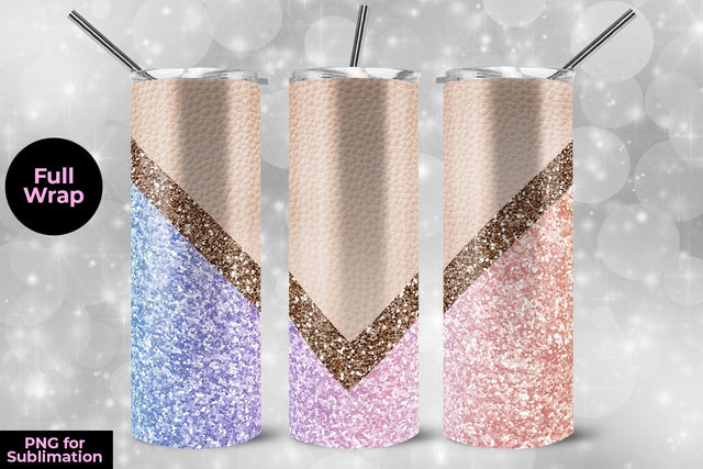 Leather & Rainbow 20oz Skinny Tumbler Wrap Template for Sublimation Sublimation Sublimatiz Designs 