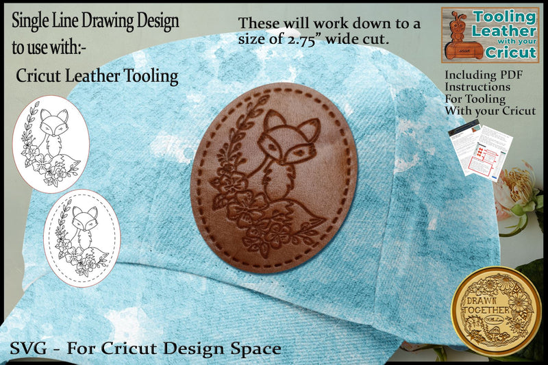 Leather Tooling Hat patch - Fox 1 SVG DrawnTogether with love 