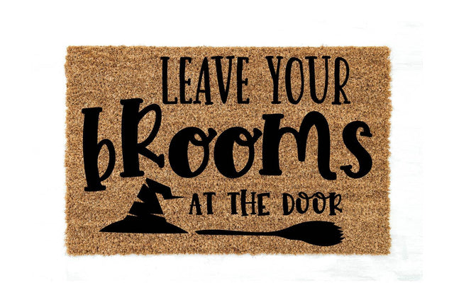 Leave your brooms at the door SVG, Halloween Doormat SVG SVG Paper Switch 