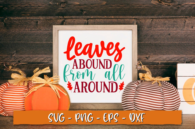 Leaves abound from all around SVG, Retro Fall SVG Shetara Begum 
