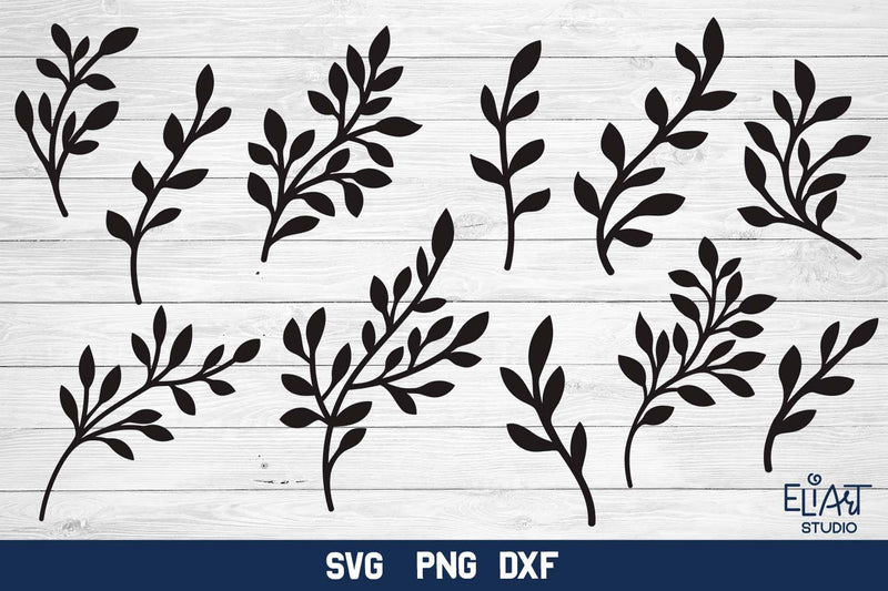 Leaves and Branches SVG, Branch Silhouette PNG Bundle, Tree Branch PNG. SVG Elinorka 