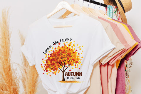 Leaves Are Falling Autumn is Calling PNG Sublimation Sublimation CraftLabSVG 