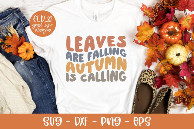 Leaves Are Falling Autumn Is Calling - Retro Fall SVG SVG Grace Lynn Designs 