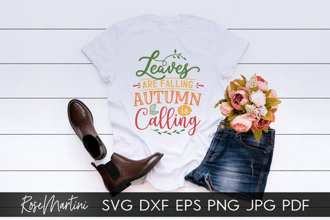 Leaves Are Falling Autumn Is Calling SVG file for cutting machines - Cricut Silhouette, Sublimation Design SVG Autumn cutting file Fall svg SVG RoseMartiniDesigns 