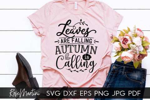 Leaves Are Falling Autumn Is Calling SVG file for cutting machines - Cricut Silhouette, Sublimation Design SVG Autumn cutting file Fall svg SVG RoseMartiniDesigns 