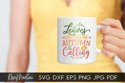 Leaves Are Falling Autumn Is Calling SVG file for cutting machines - Cricut Silhouette, Sublimation Design SVG Autumn cutting file Fall svg SVG RoseMartiniDesigns 