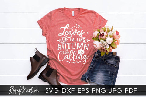 Leaves Are Falling Autumn Is Calling SVG file for cutting machines - Cricut Silhouette, Sublimation Design SVG Autumn cutting file Fall svg SVG RoseMartiniDesigns 