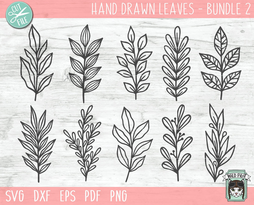 Leaves Bundle SVG Cut File - So Fontsy