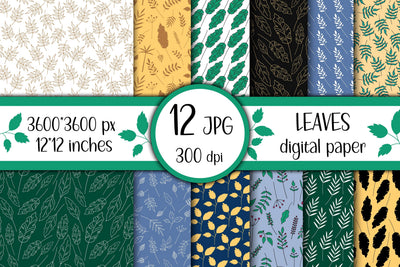 Leaves | JPG Digital Paper | Botanical Patterns collection Digital Pattern AnnaViolet_store 