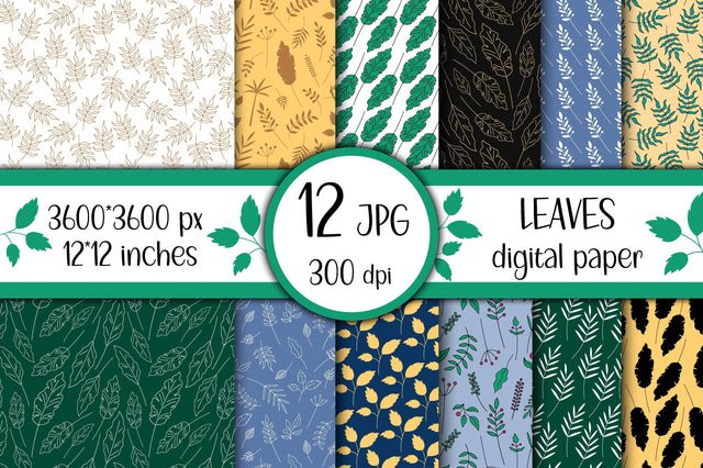 Leaves | JPG Digital Paper | Botanical Patterns collection Digital Pattern AnnaViolet_store 