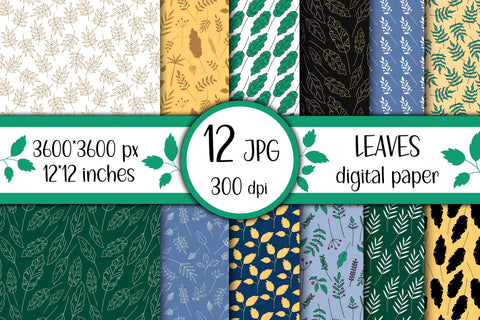 Leaves | JPG Digital Paper | Botanical Patterns collection Digital Pattern AnnaViolet_store 