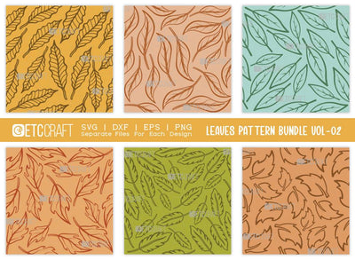 Leaves Pattern Bundle Vol-02 | Leaves Pattern SVG Cut File | Leaf Pattern Svg | Seamless Pattern Svg | Pattern Background Svg | Holiday Svg | Thanksgiving Svg | Pattern Quote SVG ETC Craft 